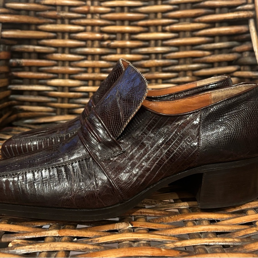 Fratelli Exclusive Made in Italy Textured Loafers in Rich Brown size 7 - Picture 10 of 12